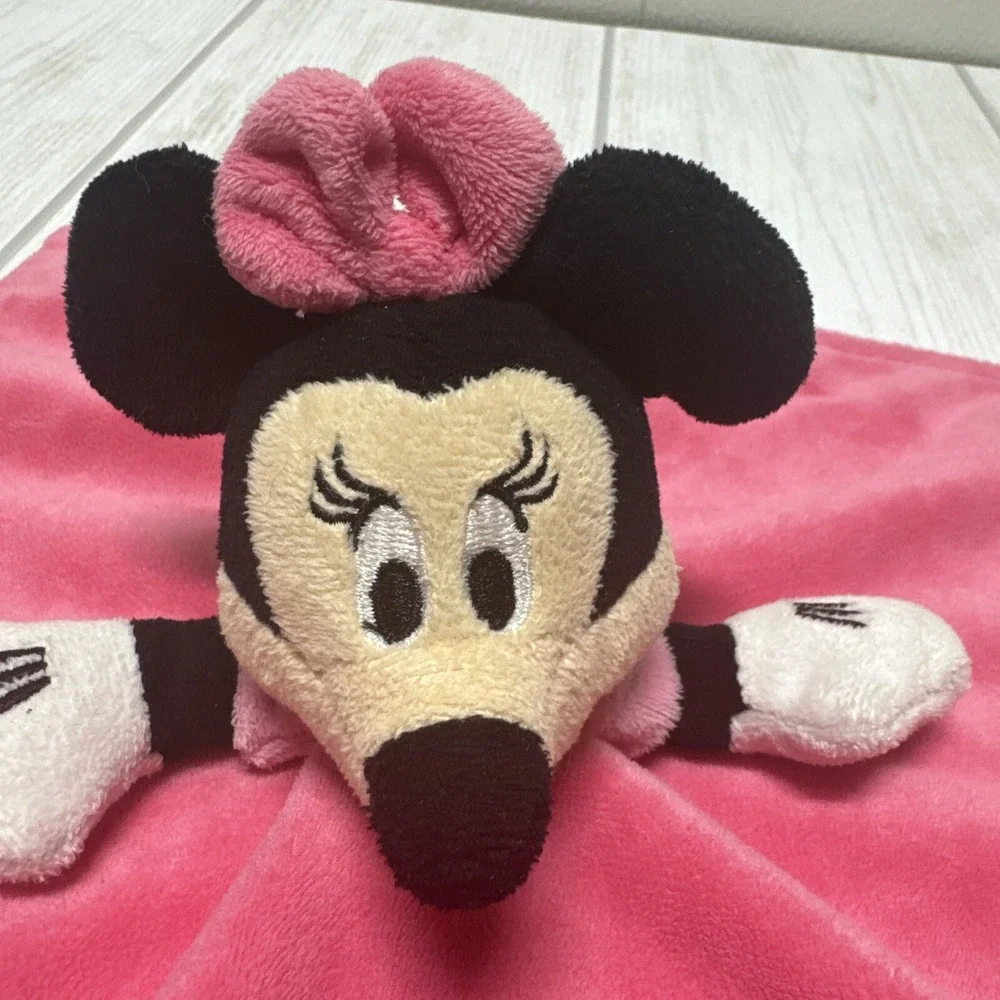 Disney Baby Minnie Mouse Pink Security Blanket Blanky Lovey Plush Toy